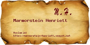 Marmorstein Henriett névjegykártya